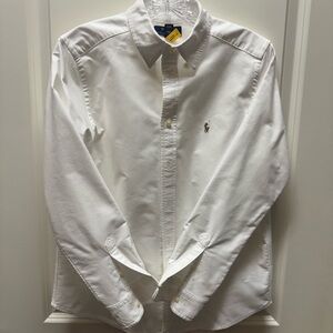 Polo by Ralph Lauren Boys White Button Down Shirt L 14/16